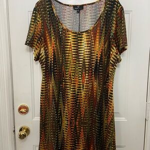 Ronni Nicole Vibrant Zigzag Short Sleeve Dress